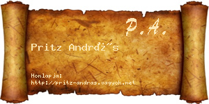 Pritz András névjegykártya